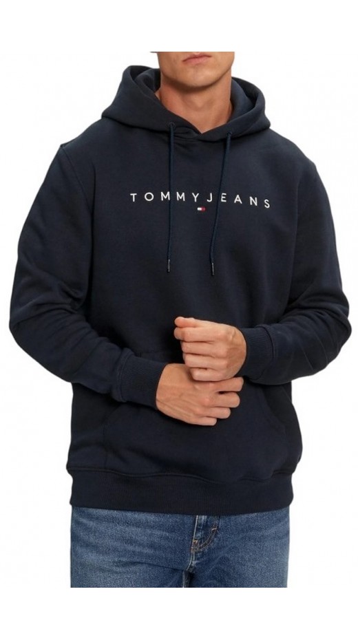 TOMMY JEANS REG LINEAR LOGO HOODIE EXT ΜΠΛΟΥΖΑ ΦΟΥΤΕΡ ΑΝΔΡΙΚΗ NAVY