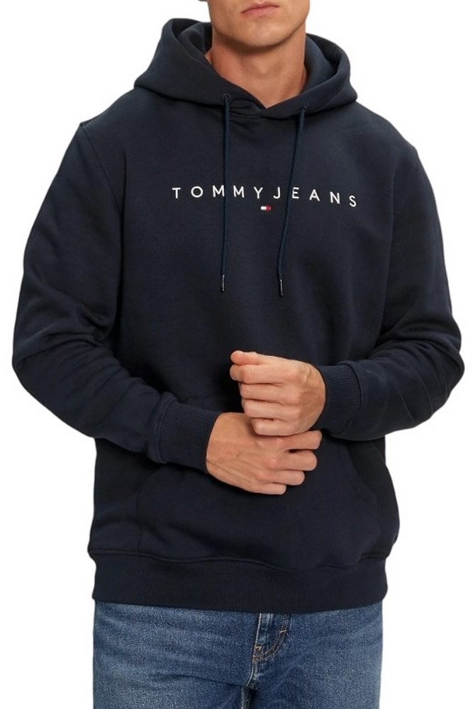 TOMMY JEANS REG LINEAR LOGO HOODIE EXT ΜΠΛΟΥΖΑ ΦΟΥΤΕΡ ΑΝΔΡΙΚΗ NAVY