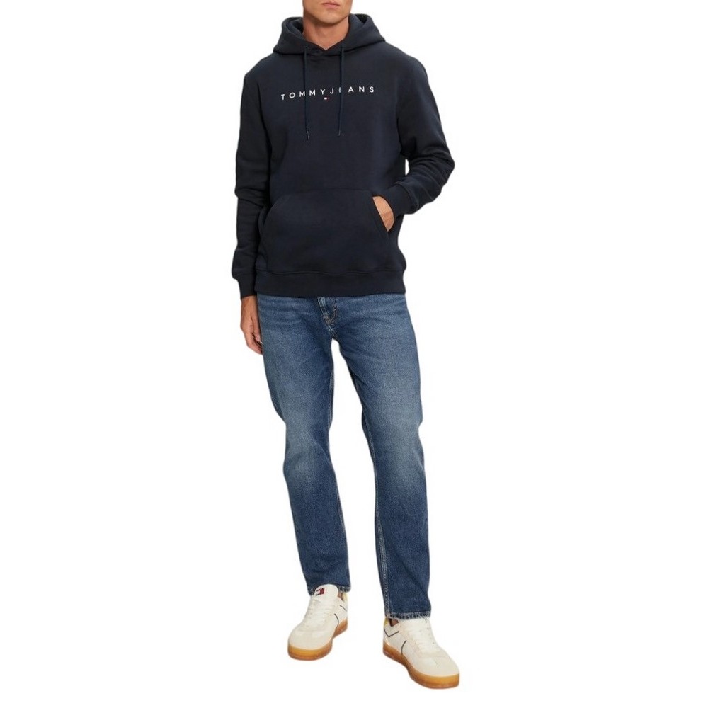 TOMMY JEANS REG LINEAR LOGO HOODIE EXT ΜΠΛΟΥΖΑ ΦΟΥΤΕΡ ΑΝΔΡΙΚΗ NAVY