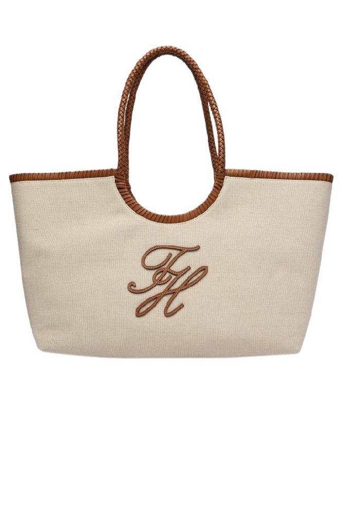 TOMMY HILFIGER ELEV SUMM MAXI TOTE CANVAS ΤΣΑΝΤΑ ΓΥΝΑΙΚΕΙΑ SAND