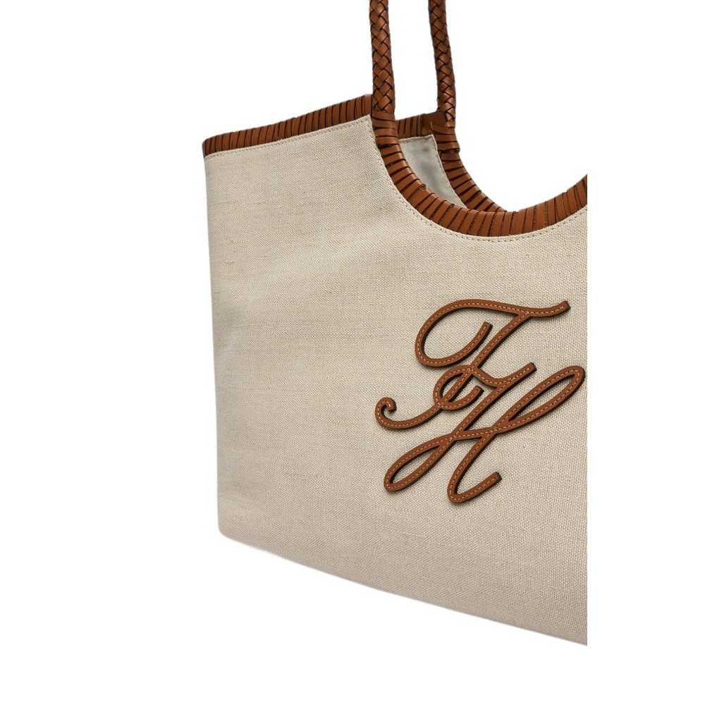 TOMMY HILFIGER ELEV SUMM MAXI TOTE CANVAS ΤΣΑΝΤΑ ΓΥΝΑΙΚΕΙΑ SAND