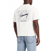 TOMMY JEANS REG SIGN FLAG EXT T-SHIRT ΜΠΛΟΥΖΑ ΑΝΔΡΙΚΗ ECRU