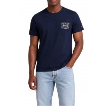 TOMMY JEANS REG SIGN FLAG EXT T-SHIRT ΜΠΛΟΥΖΑ ΑΝΔΡΙΚΗ NAVY