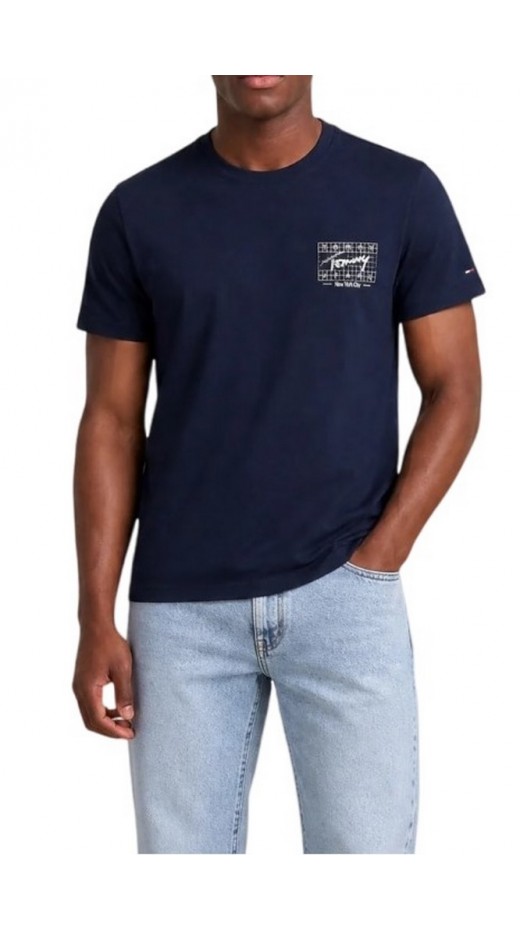 TOMMY JEANS REG SIGN FLAG EXT T-SHIRT ΜΠΛΟΥΖΑ ΑΝΔΡΙΚΗ NAVY