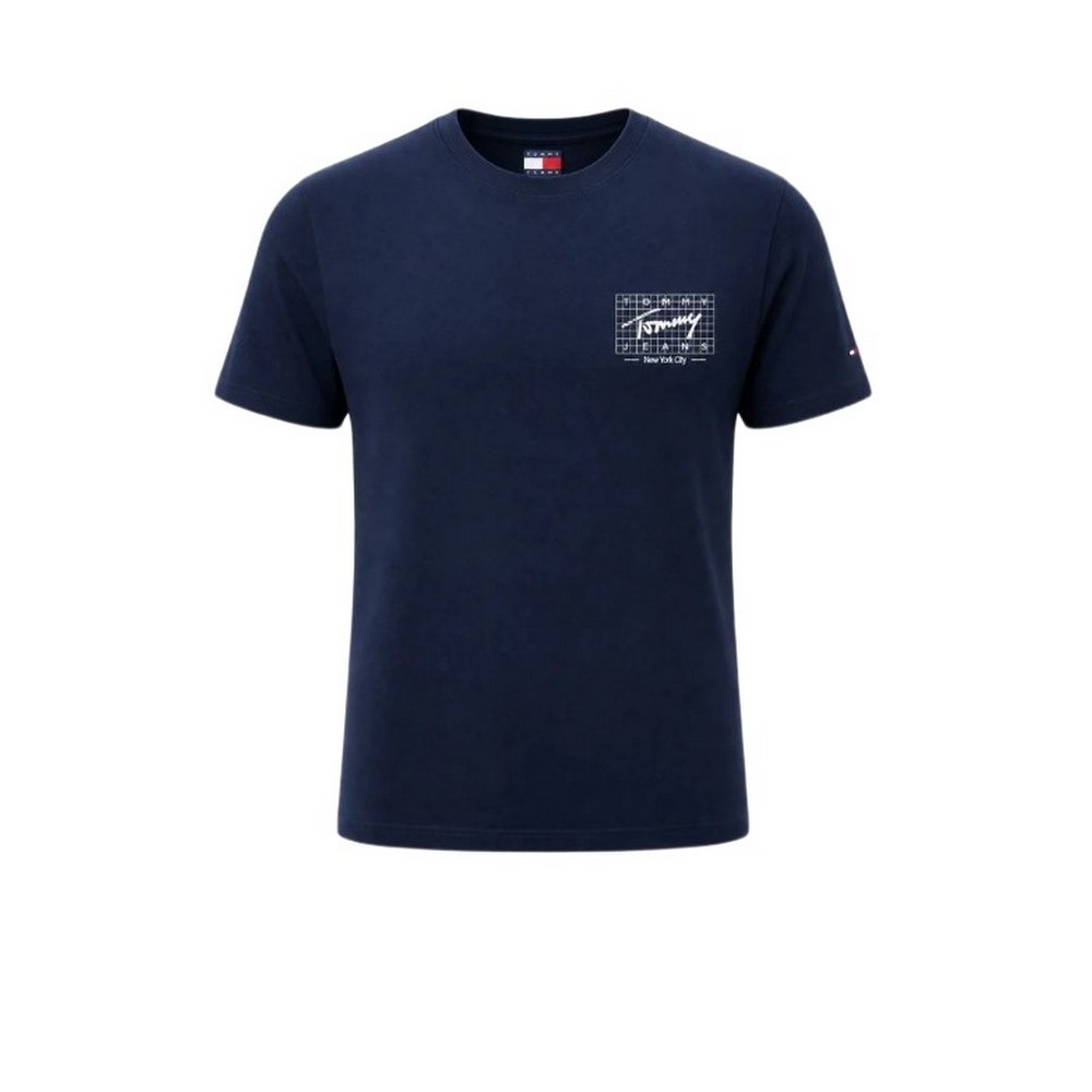 TOMMY JEANS REG SIGN FLAG EXT T-SHIRT ΜΠΛΟΥΖΑ ΑΝΔΡΙΚΗ NAVY