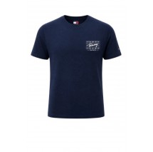 TOMMY JEANS REG SIGN FLAG EXT T-SHIRT ΜΠΛΟΥΖΑ ΑΝΔΡΙΚΗ NAVY