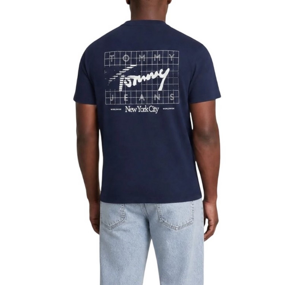 TOMMY JEANS REG SIGN FLAG EXT T-SHIRT ΜΠΛΟΥΖΑ ΑΝΔΡΙΚΗ NAVY