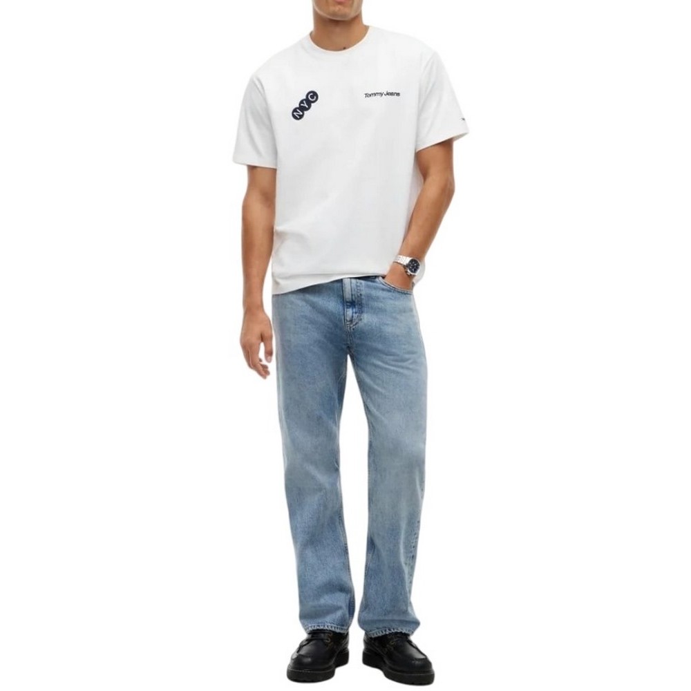 TOMMY JEANS RLX NYC T-SHIRT ΜΠΛΟΥΖΑ ΑΝΔΡΙΚΗ ECRU