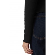 TOMMY JEANS SLIM SH PARTY RIB EXT ΜΠΛΟΥΖΑ ΜΑΚΡΥΜΑΝΙΚΗ ΓΥΝΑΙΚΕΙΑ BLACK