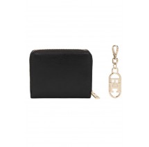 TOMMY HILFIGER MED ZA W/FLAP+CHARM ΠΟΡΤΟΦΟΛΙ ΓΥΝΑΙΚΕΙΟ BLACK