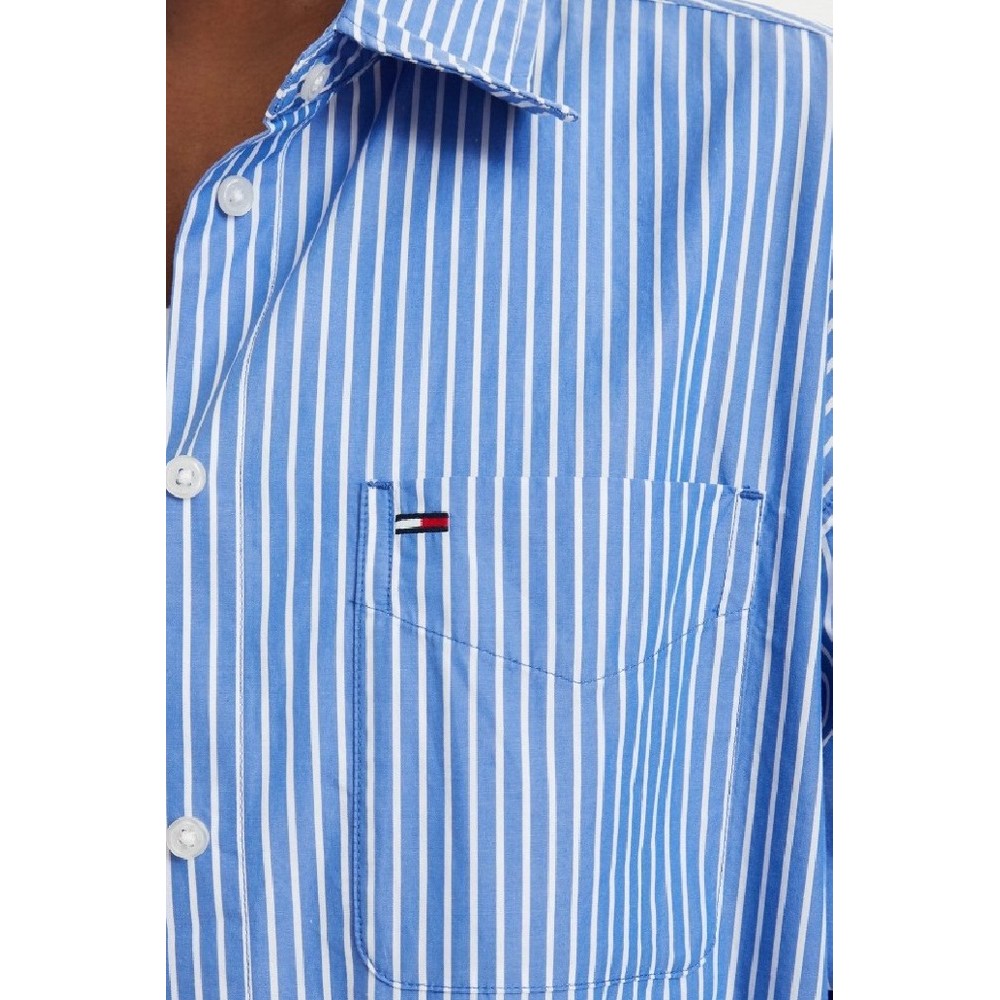 TOMMY JEANS OVS ESSENTIAL SHIRT EXT ΠΟΥΚΑΜΙΣΟ ΓΥΝΑΙΚΕΙΟ BLUE
