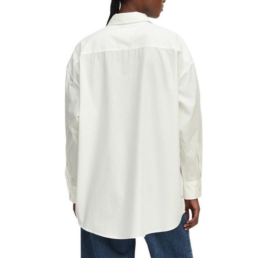 TOMMY JEANS OVS ESSENTIAL SHIRT EXT ΠΟΥΚΑΜΙΣΟ ΓΥΝΑΙΚΕΙΟ ECRU