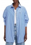 TOMMY JEANS OVS ESSENTIAL SHIRT EXT ΠΟΥΚΑΜΙΣΟ ΓΥΝΑΙΚΕΙΟ BLUE