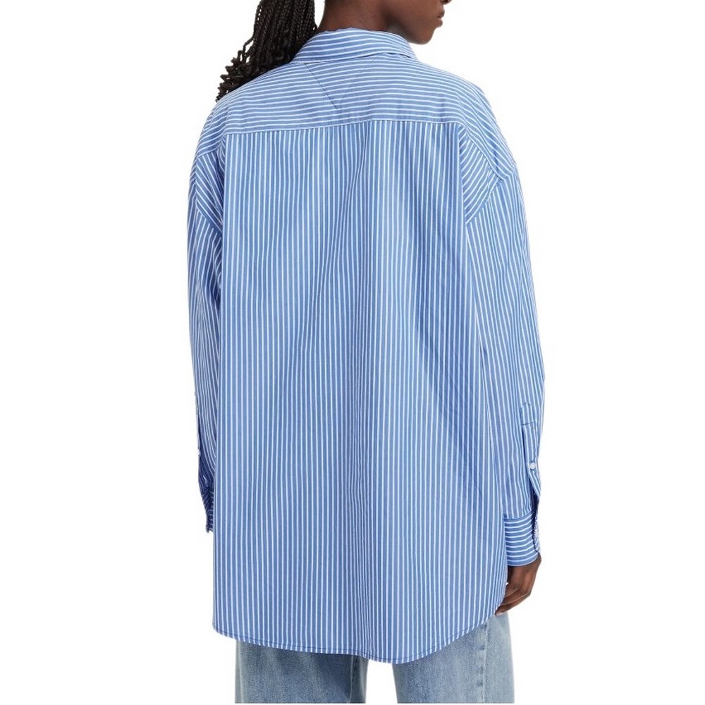 TOMMY JEANS OVS ESSENTIAL SHIRT EXT ΠΟΥΚΑΜΙΣΟ ΓΥΝΑΙΚΕΙΟ BLUE