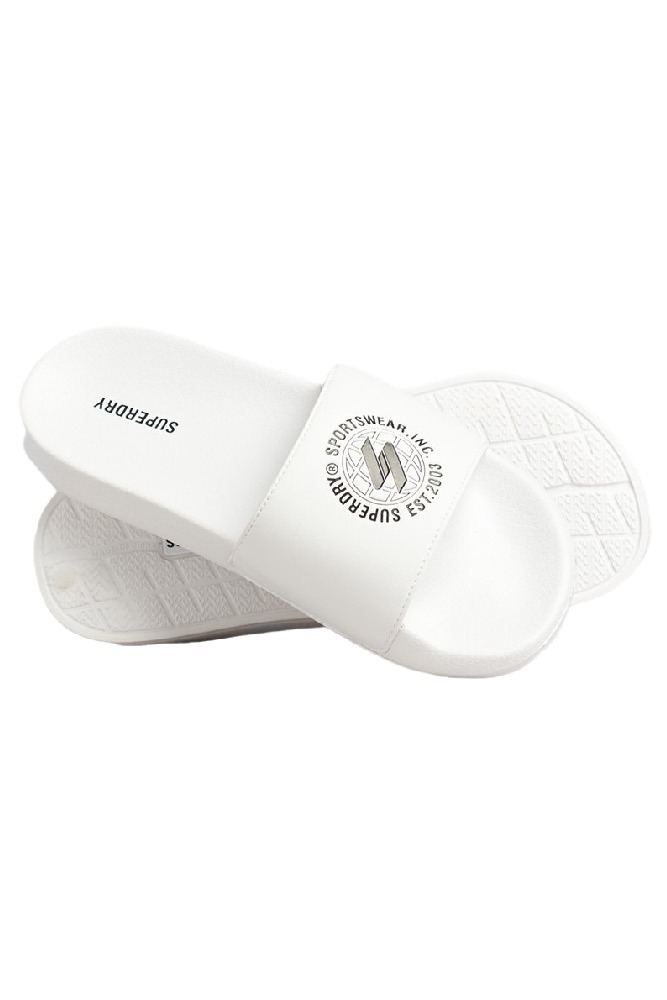 ΠΑΝΤΟΦΛΑ CODE PRINTED POOL SLIDE ΓΥΝΑΙΚΕΙΟ SUPERDRY WHITE