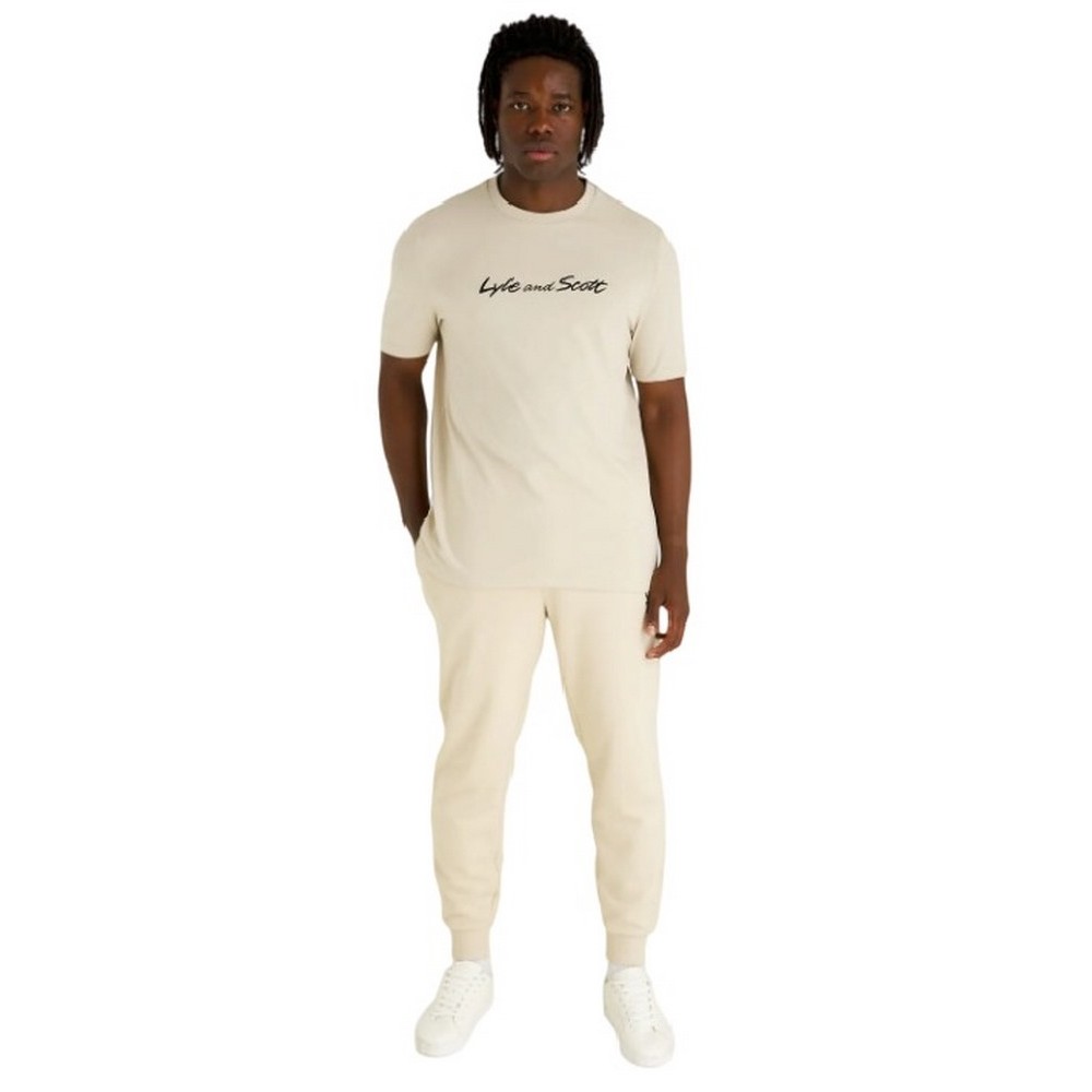 LYLE AND SCOTT VINTAGE SCRIPT EMBROIDERY JOGGERS ΠΑΝΤΕΛΟΝΙ ΦΟΡΜΑΣ ΑΝΔΡΙΚΟ BEIGE