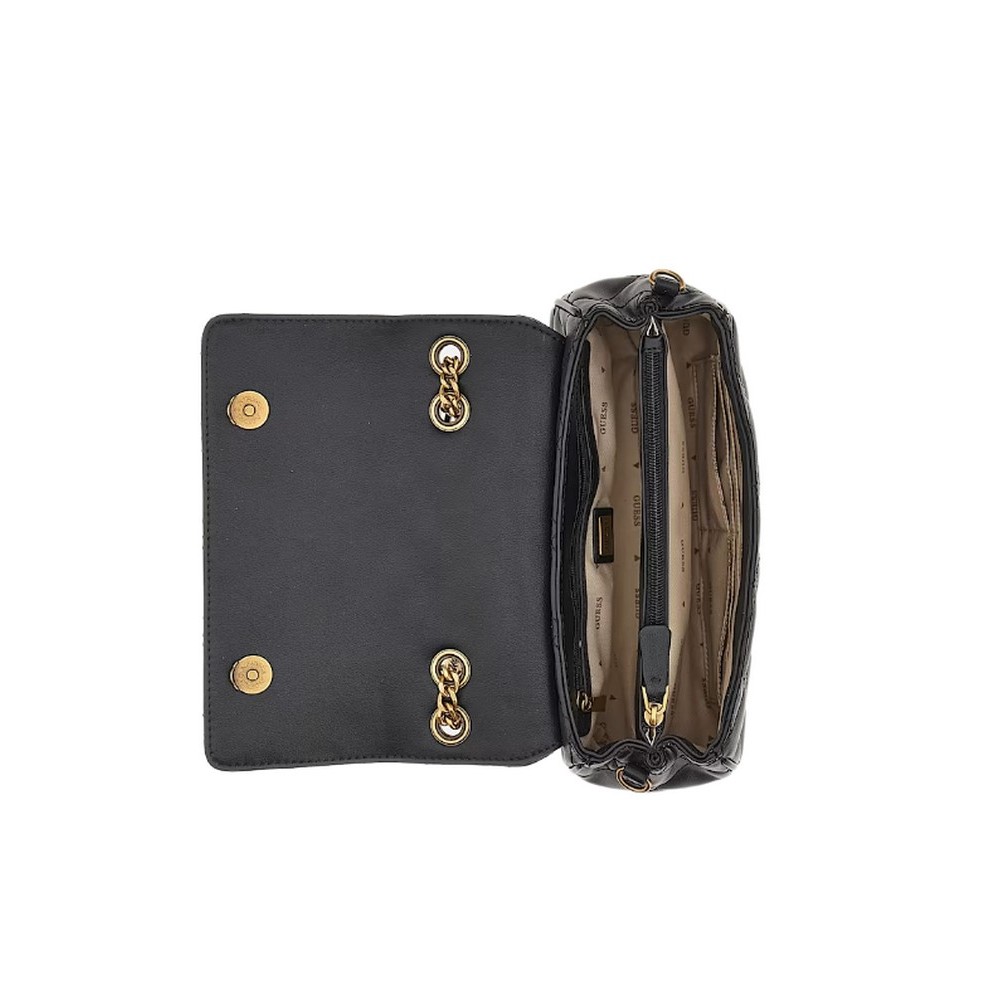 GUESS GRACELYNN FLAP CROSS ΤΣΑΝΤΑ ΓΥΝΑΙΚΕΙΑ BLACK