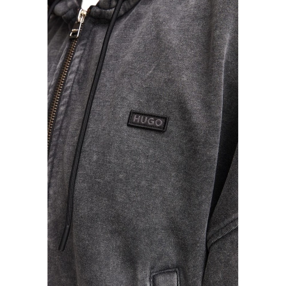 HUGO BOSS DOOBA B JERSEY SWEATSHIRT ΖΑΚΕΤΑ ΦΟΥΤΕΡ ΓΥΝΑΙΚΕΙΑ WASHED BLACK
