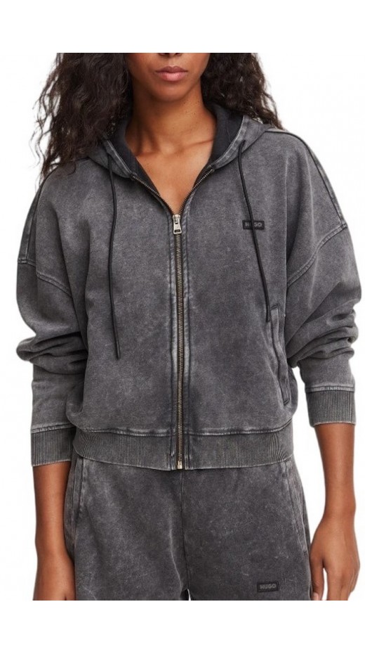 HUGO BOSS DOOBA B JERSEY SWEATSHIRT ΖΑΚΕΤΑ ΦΟΥΤΕΡ ΓΥΝΑΙΚΕΙΑ WASHED BLACK