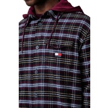 TOMMY JEANS LOGO HOODED OVERSHIRT ΜΠΟΥΦΑΝ ΑΝΔΡΙΚΟ BERRY