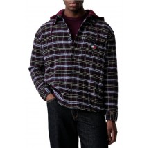 TOMMY JEANS LOGO HOODED OVERSHIRT ΜΠΟΥΦΑΝ ΑΝΔΡΙΚΟ BERRY