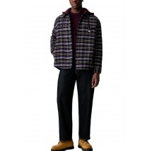 TOMMY JEANS LOGO HOODED OVERSHIRT ΜΠΟΥΦΑΝ ΑΝΔΡΙΚΟ BERRY
