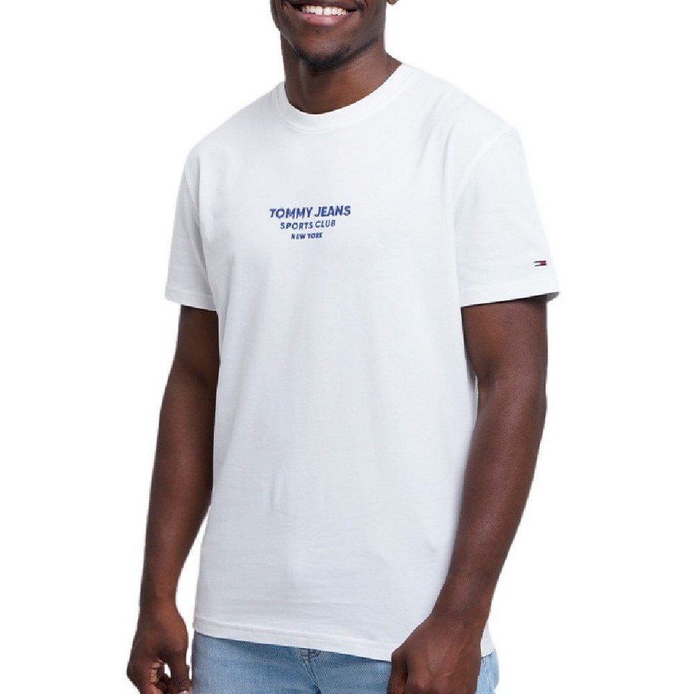 TOMMY JEANS REG SPORTS CLUB SS TEE EXT T-SHIRT ΜΠΛΟΥΖΑ ΑΝΔΡΙΚΗ OFF WHITE