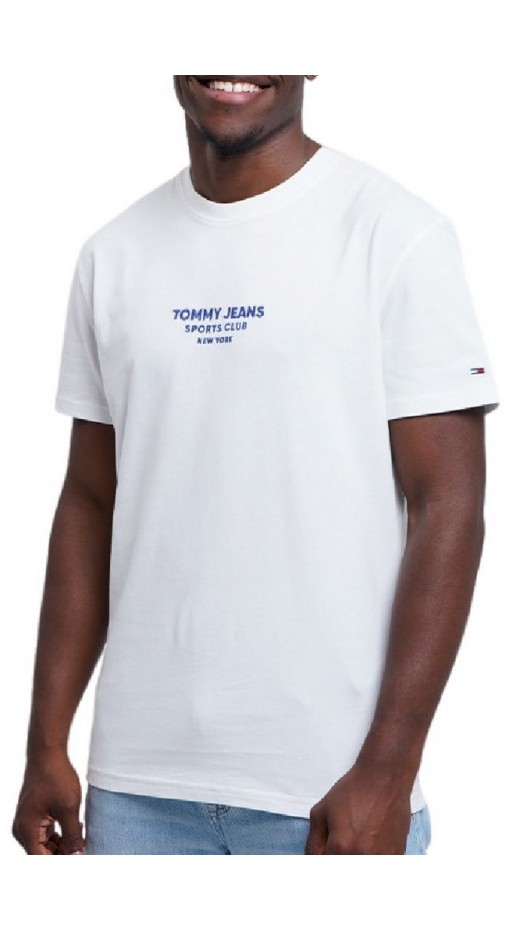 TOMMY JEANS REG SPORTS CLUB SS TEE EXT T-SHIRT ΜΠΛΟΥΖΑ ΑΝΔΡΙΚΗ OFF WHITE