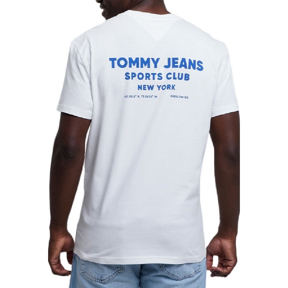 TOMMY JEANS REG SPORTS CLUB SS TEE EXT T-SHIRT ΜΠΛΟΥΖΑ ΑΝΔΡΙΚΗ OFF WHITE