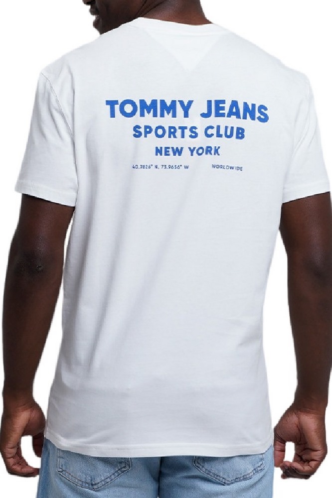 TOMMY JEANS REG SPORTS CLUB SS TEE EXT T-SHIRT ΜΠΛΟΥΖΑ ΑΝΔΡΙΚΗ OFF WHITE