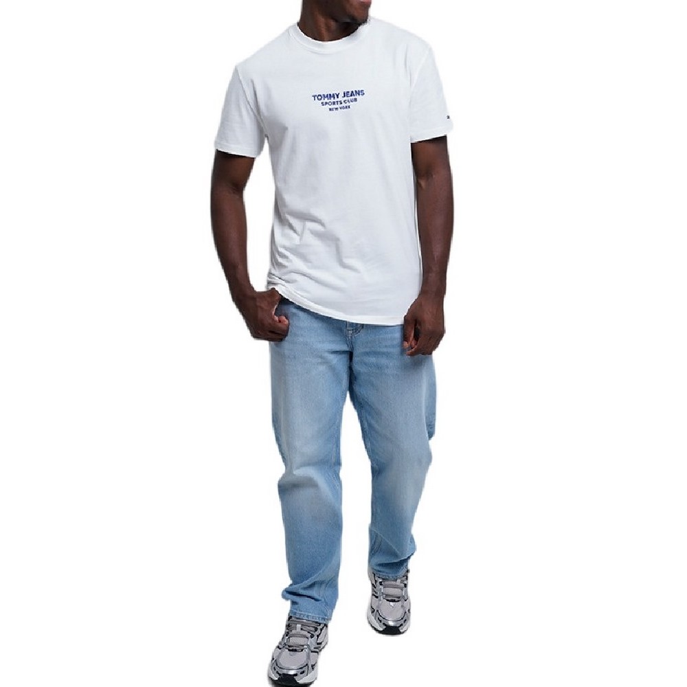 TOMMY JEANS REG SPORTS CLUB SS TEE EXT T-SHIRT ΜΠΛΟΥΖΑ ΑΝΔΡΙΚΗ OFF WHITE