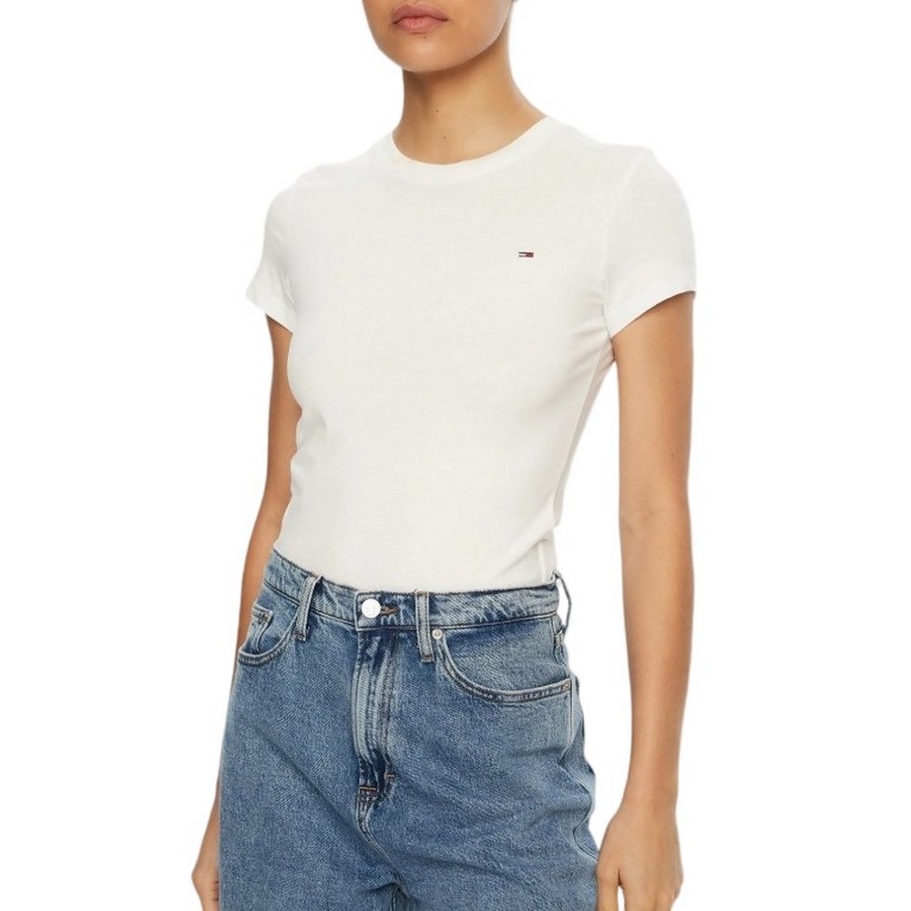 TOMMY JEANS C-NECK TEE T-SHIRT ΜΠΛΟΥΖΑ ΓΥΝΑΙΚΕΙΑ ECRU