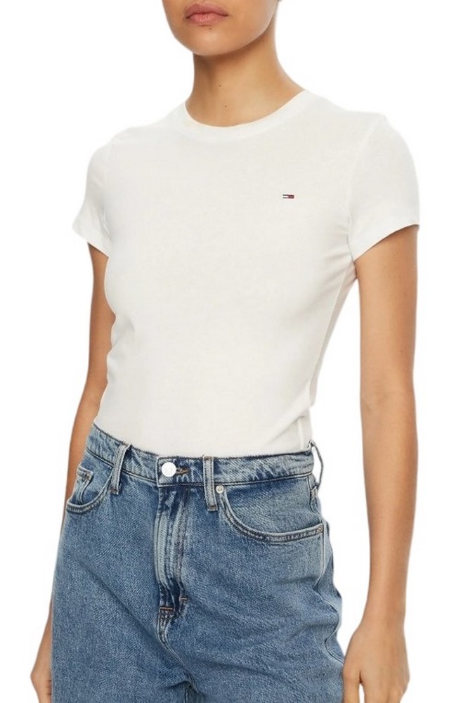 TOMMY JEANS C-NECK TEE T-SHIRT ΜΠΛΟΥΖΑ ΓΥΝΑΙΚΕΙΑ ECRU
