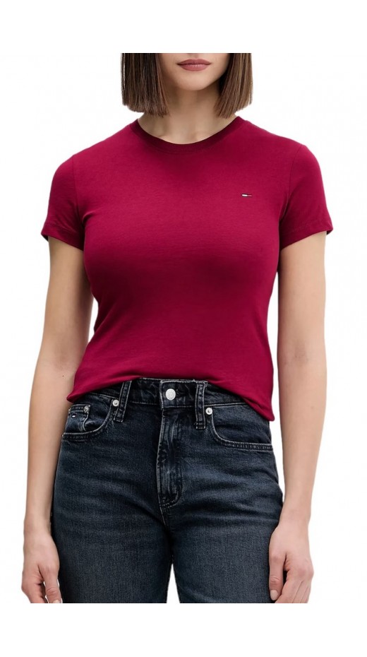 TOMMY JEANS C-NECK TEE T-SHIRT ΜΠΛΟΥΖΑ ΓΥΝΑΙΚΕΙΑ BERRY