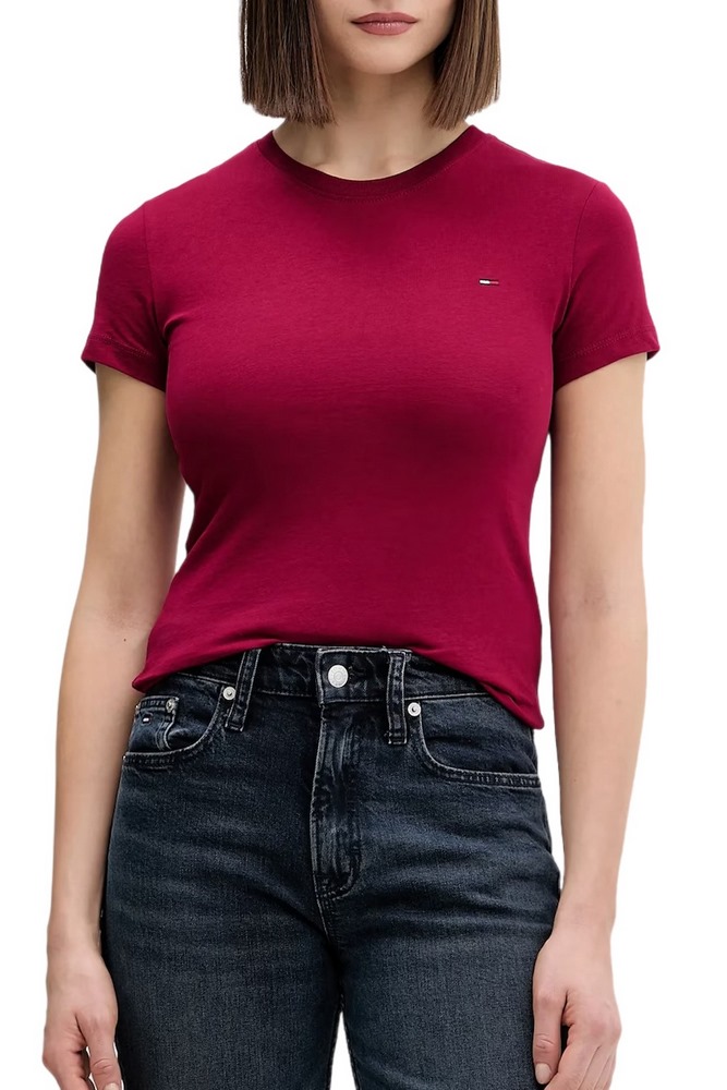 TOMMY JEANS C-NECK TEE T-SHIRT ΜΠΛΟΥΖΑ ΓΥΝΑΙΚΕΙΑ BERRY