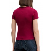 TOMMY JEANS C-NECK TEE T-SHIRT ΜΠΛΟΥΖΑ ΓΥΝΑΙΚΕΙΑ BERRY