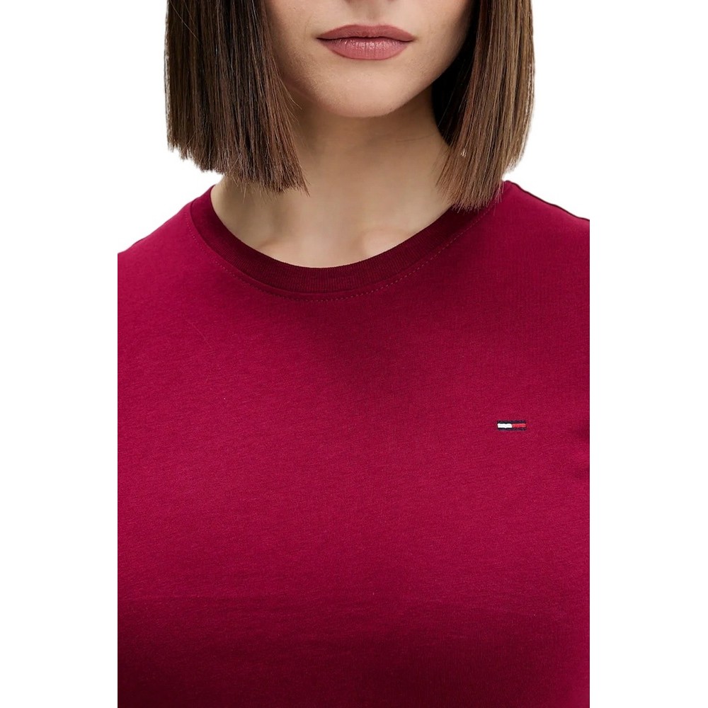 TOMMY JEANS C-NECK TEE T-SHIRT ΜΠΛΟΥΖΑ ΓΥΝΑΙΚΕΙΑ BERRY