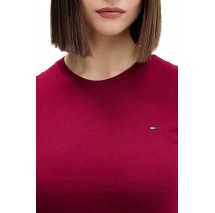 TOMMY JEANS C-NECK TEE T-SHIRT ΜΠΛΟΥΖΑ ΓΥΝΑΙΚΕΙΑ BERRY