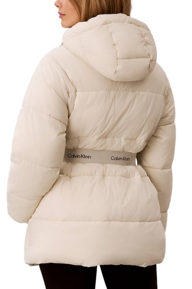CALVIN KLEIN JEANS BELTED MIDWEIGHT PUFFER ΜΠΟΥΦΑΝ ΓΥΝΑΙΚΕΙΟ ECRU