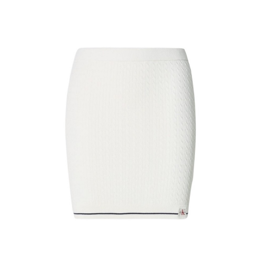 CALVIN KLEIN JEANS MICROCABLE MINI SKIRT ΦΟΥΣΤΑ ΓΥΝΑΙΚΕΙΑ OFF WHITE
