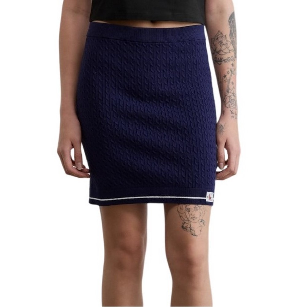 CALVIN KLEIN JEANS MICROCABLE MINI SKIRT ΦΟΥΣΤΑ ΓΥΝΑΙΚΕΙΑ DARK BLUE