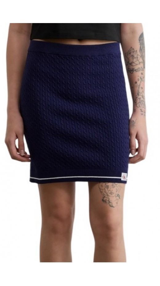 CALVIN KLEIN JEANS MICROCABLE MINI SKIRT ΦΟΥΣΤΑ ΓΥΝΑΙΚΕΙΑ DARK BLUE