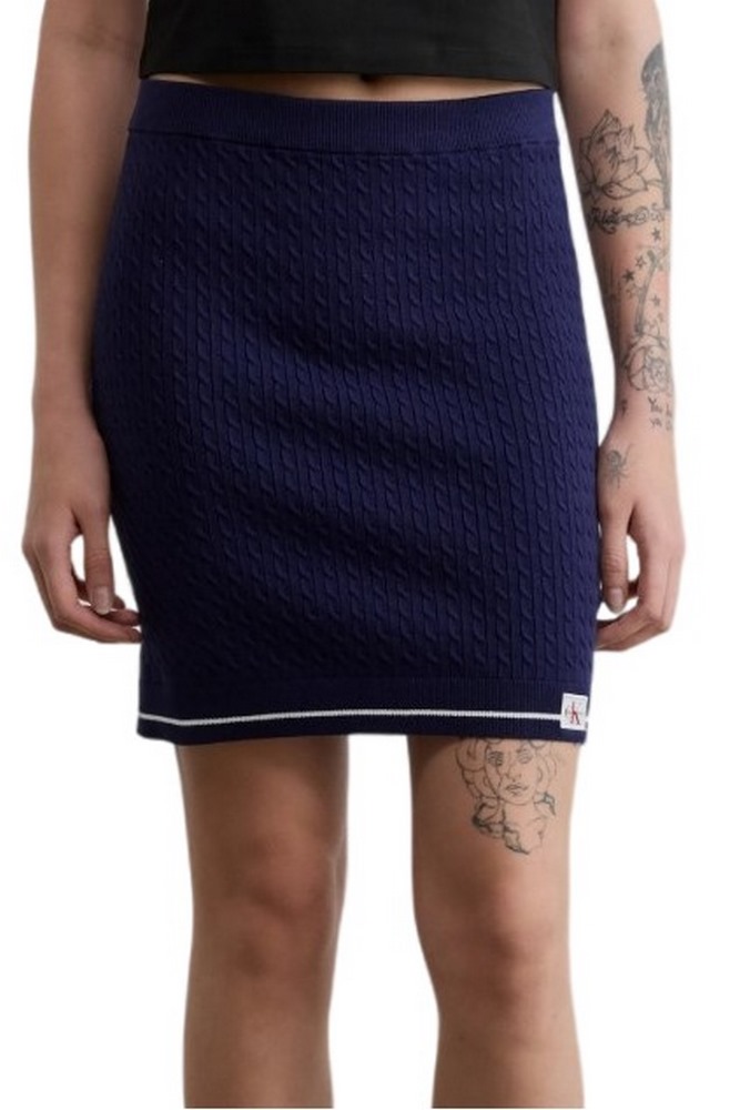 CALVIN KLEIN JEANS MICROCABLE MINI SKIRT ΦΟΥΣΤΑ ΓΥΝΑΙΚΕΙΑ DARK BLUE