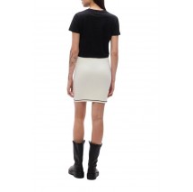 CALVIN KLEIN JEANS MICROCABLE MINI SKIRT ΦΟΥΣΤΑ ΓΥΝΑΙΚΕΙΑ OFF WHITE