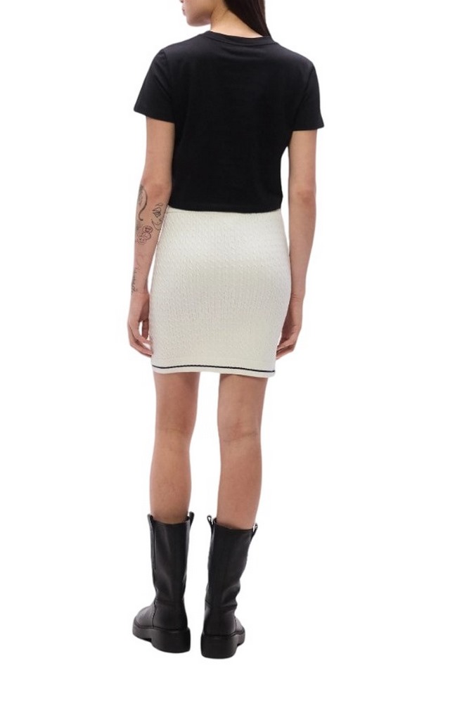 CALVIN KLEIN JEANS MICROCABLE MINI SKIRT ΦΟΥΣΤΑ ΓΥΝΑΙΚΕΙΑ OFF WHITE