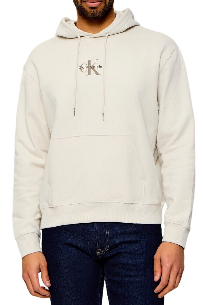 CALVIN KLEIN 350TERRY MICRO MNLG HOODIE ΜΠΛΟΥΖΑ ΦΟΥΤΕΡ ΑΝΔΡΙΚΗ OFF WHITE