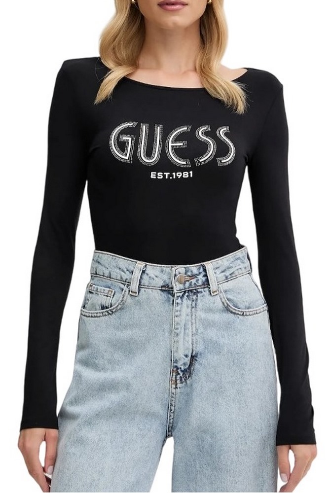 GUESS NEVA HOTFIX LOGO BODY ΚΟΡΜΑΚΙ  ΓΥΝΑΙΚΕΙΟ BLACK