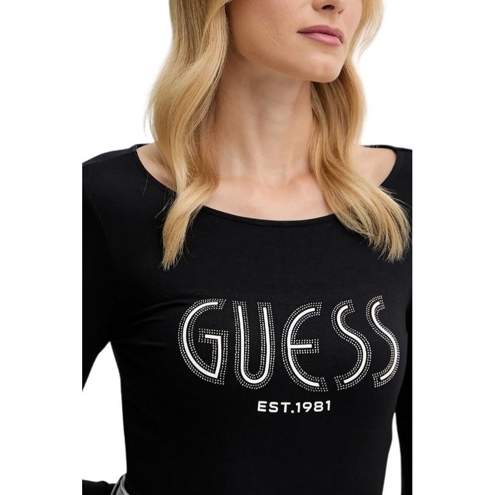 GUESS NEVA HOTFIX LOGO BODY ΚΟΡΜΑΚΙ  ΓΥΝΑΙΚΕΙΟ BLACK