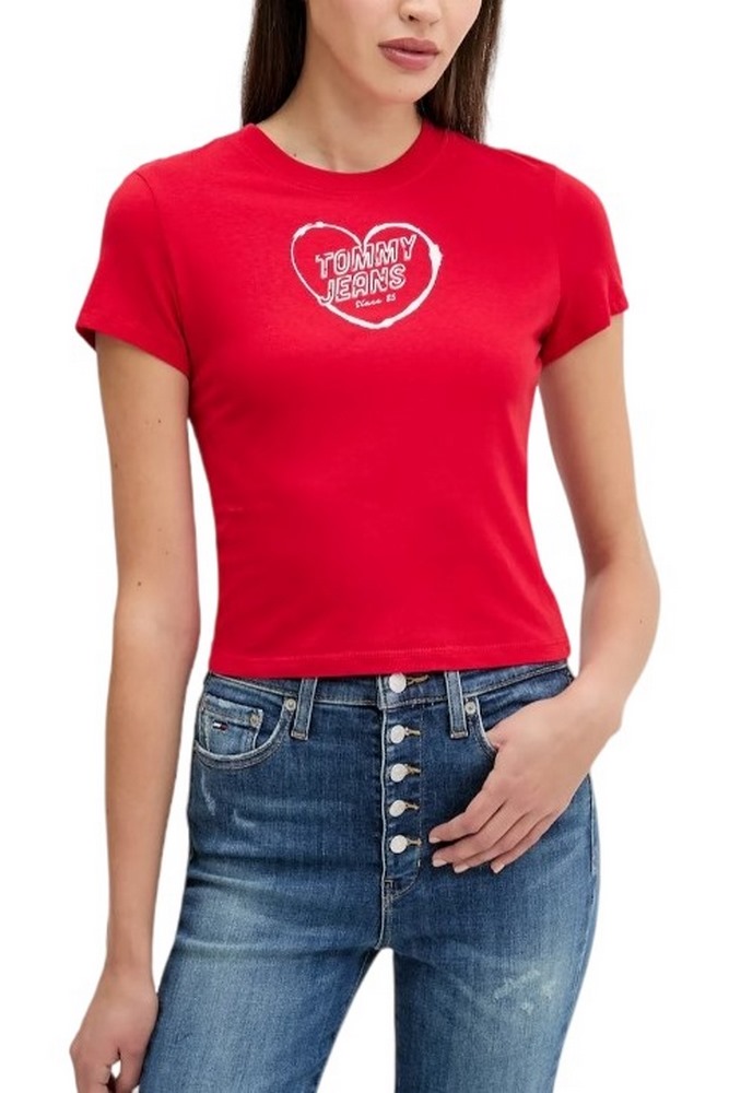 TOMMY JEANS SLIM SH HEART TEE T-SHIRT ΜΠΛΟΥΖΑ ΓΥΝΑΙΚΕΙΑ RED