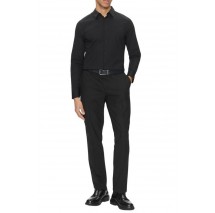 CALVIN KLEIN LS SOLID STRETCH SLIM SHIRT ΠΟΥΚΑΜΙΣΟ ΑΝΔΡΙΚΟ BLACK